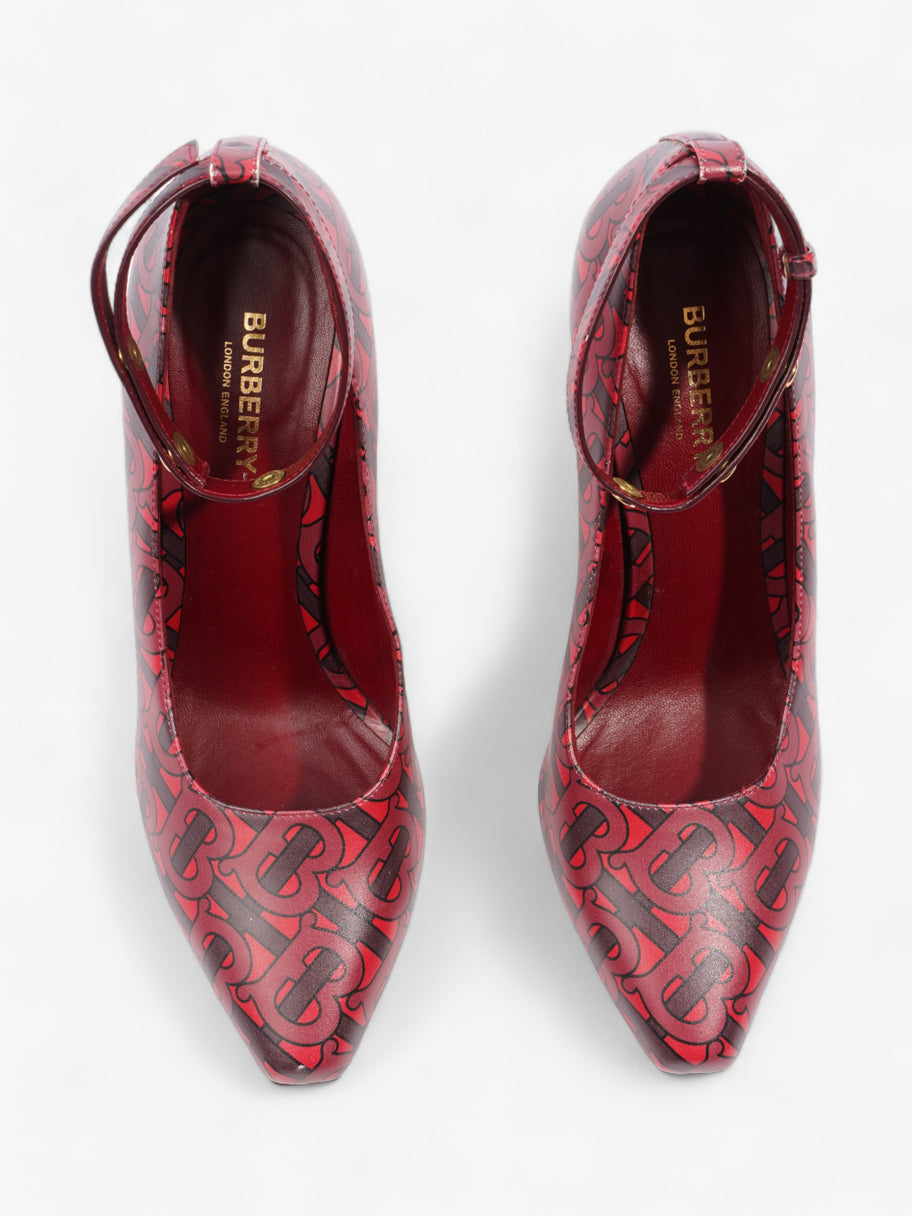 Burberry Red TB Monogram Heels 100 Red / Maroon  Leather EU 40 UK 7 Image 8