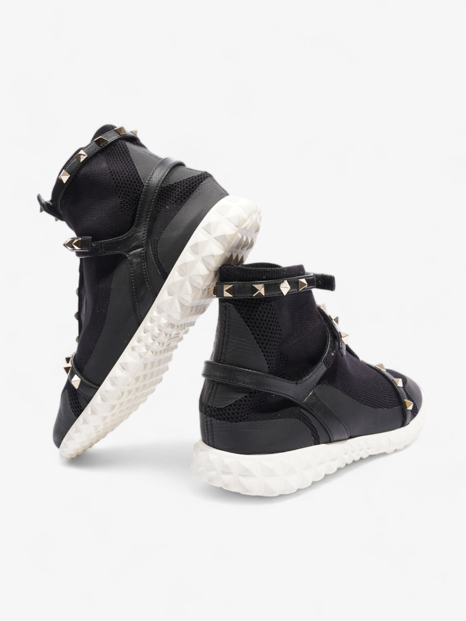 Rockstud Sock High Top Sneakers Black / White Knit EU 37 UK 4 Image 9