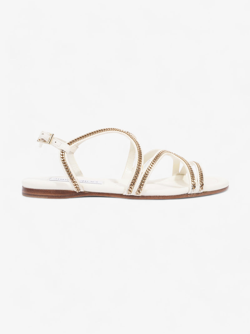  Slingback Flat Sandals Cream Leather EU 35 UK 2