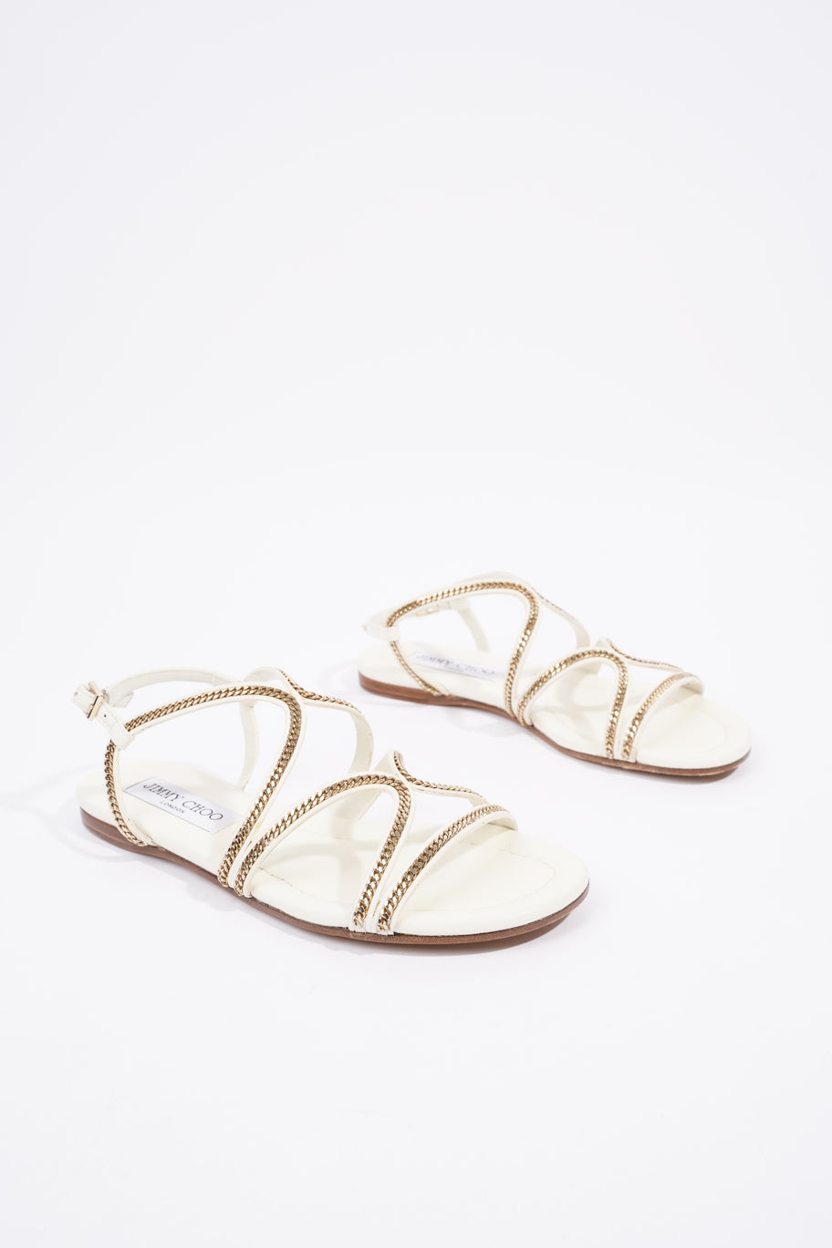 Slingback Flat Sandals Cream Leather EU 35 UK 2 Image 3