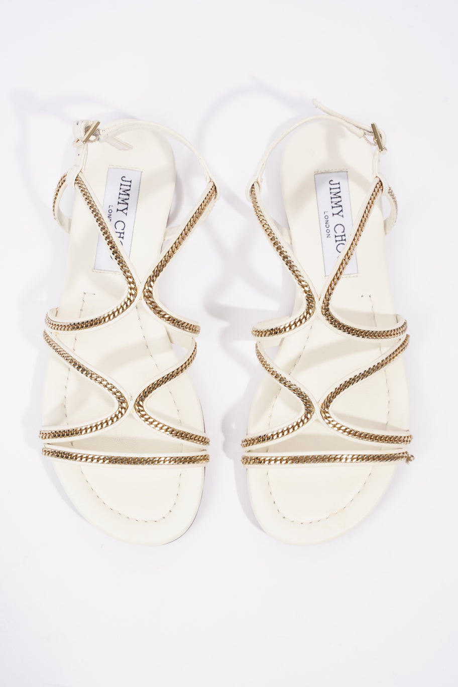 Slingback Flat Sandals Cream Leather EU 35 UK 2 Image 8