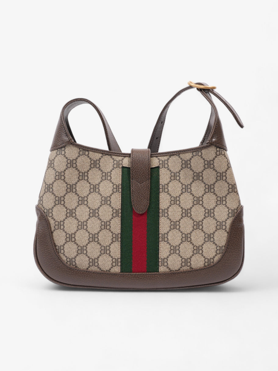 Gucci Gucci X Balenciaga Jackie 1961 Beige And Ebony GG Supreme Coated Canvas Small Image 4