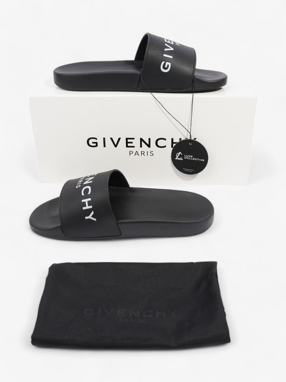 Givenchy Logo Slides Black / White Rubber EU 42 UK 8 Image 9