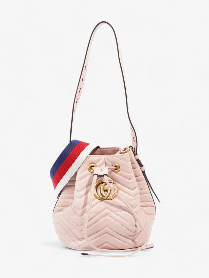  Gucci Marmont 2.0 Bucket Bag Pink Matelasse Leather