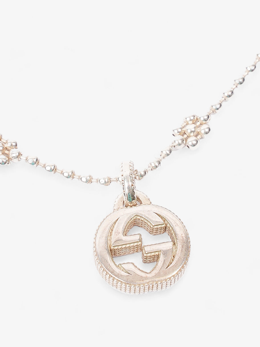 Gucci Interlocking G Necklace with Flower Silver Silver Sterling Image 4