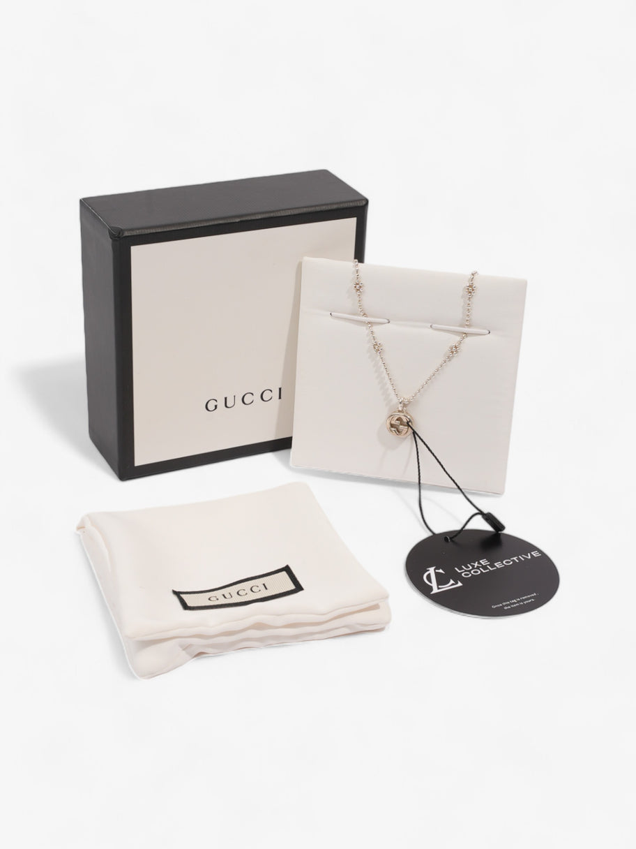 Gucci Interlocking G Necklace with Flower Silver Silver Sterling Image 5