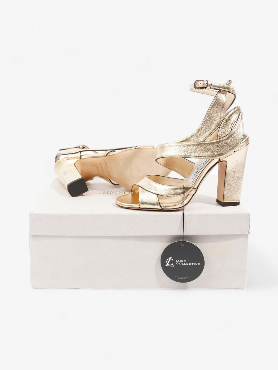 Jimmy Choo Falcon Heels 70mm Gold Nappa Leather EU 34.5 UK 1.5 Image 10