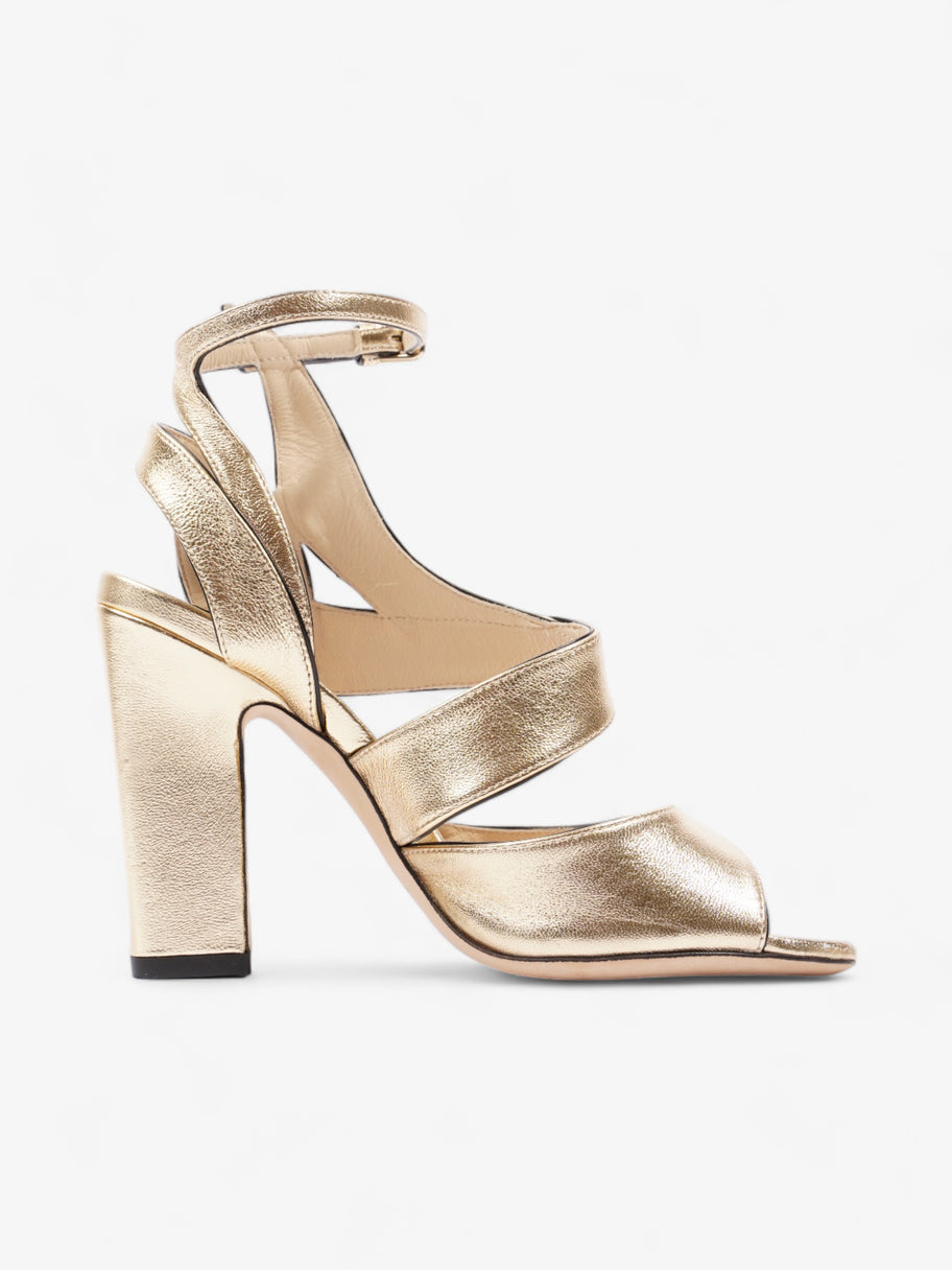 Jimmy Choo Falcon Heels 70mm Gold Nappa Leather EU 34.5 UK 1.5 Image 4