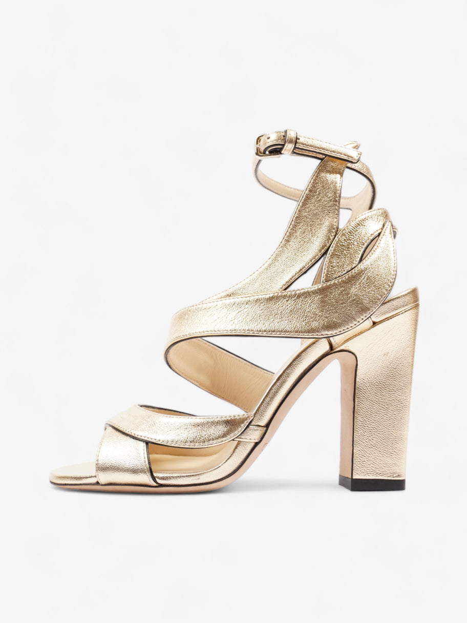 Jimmy Choo Falcon Heels 70mm Gold Nappa Leather EU 34.5 UK 1.5 Image 5