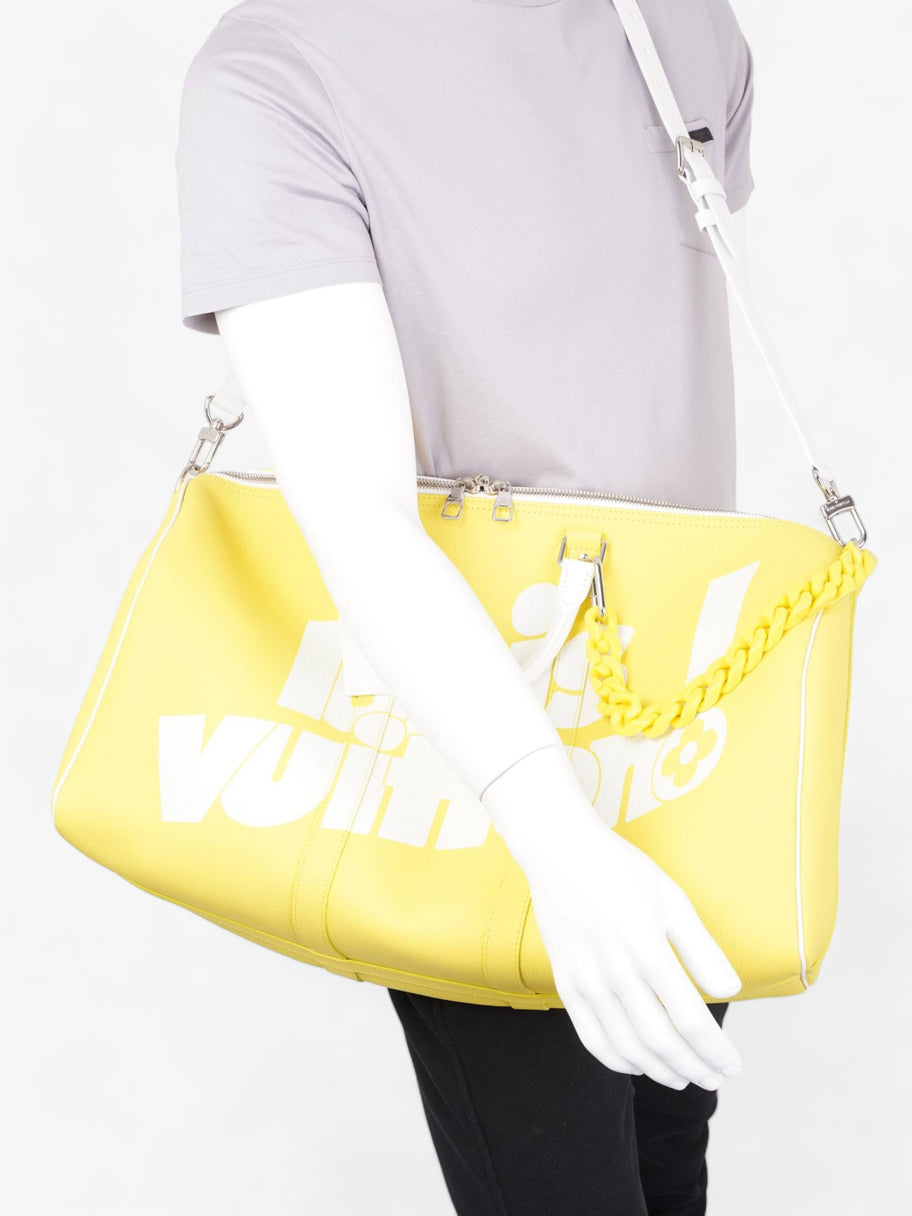 Louis Vuitton Keepall Bandouliere 50 Yellow / White Leather Image 2