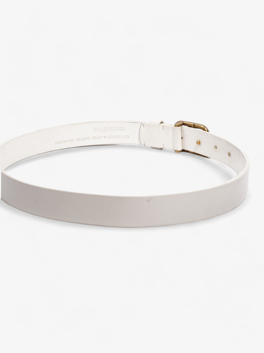 Balenciaga BB Thin Belt White Calfskin Leather 75cm / UK 8 Image 5