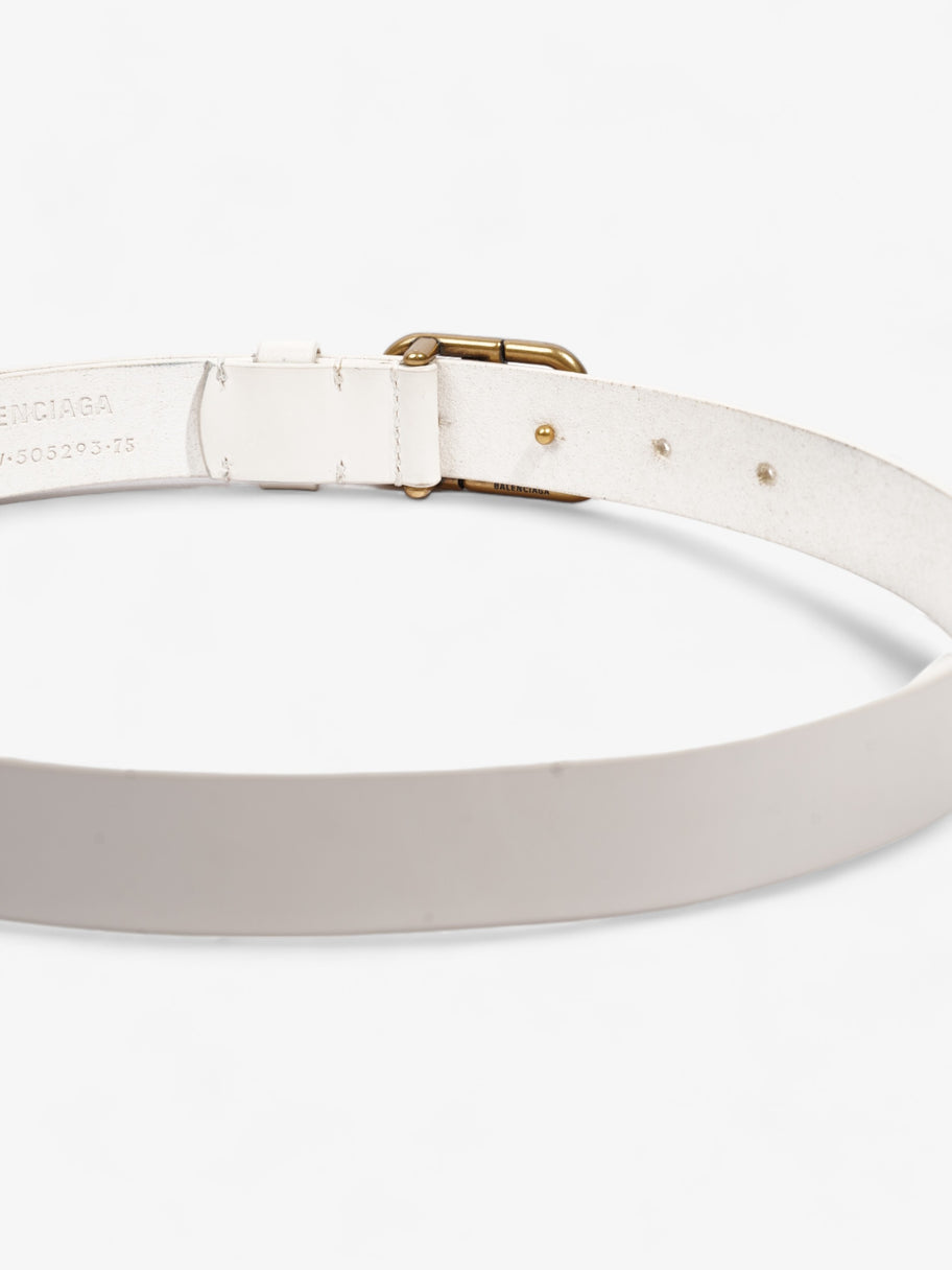 Balenciaga BB Thin Belt White Calfskin Leather 75cm / UK 8 Image 6