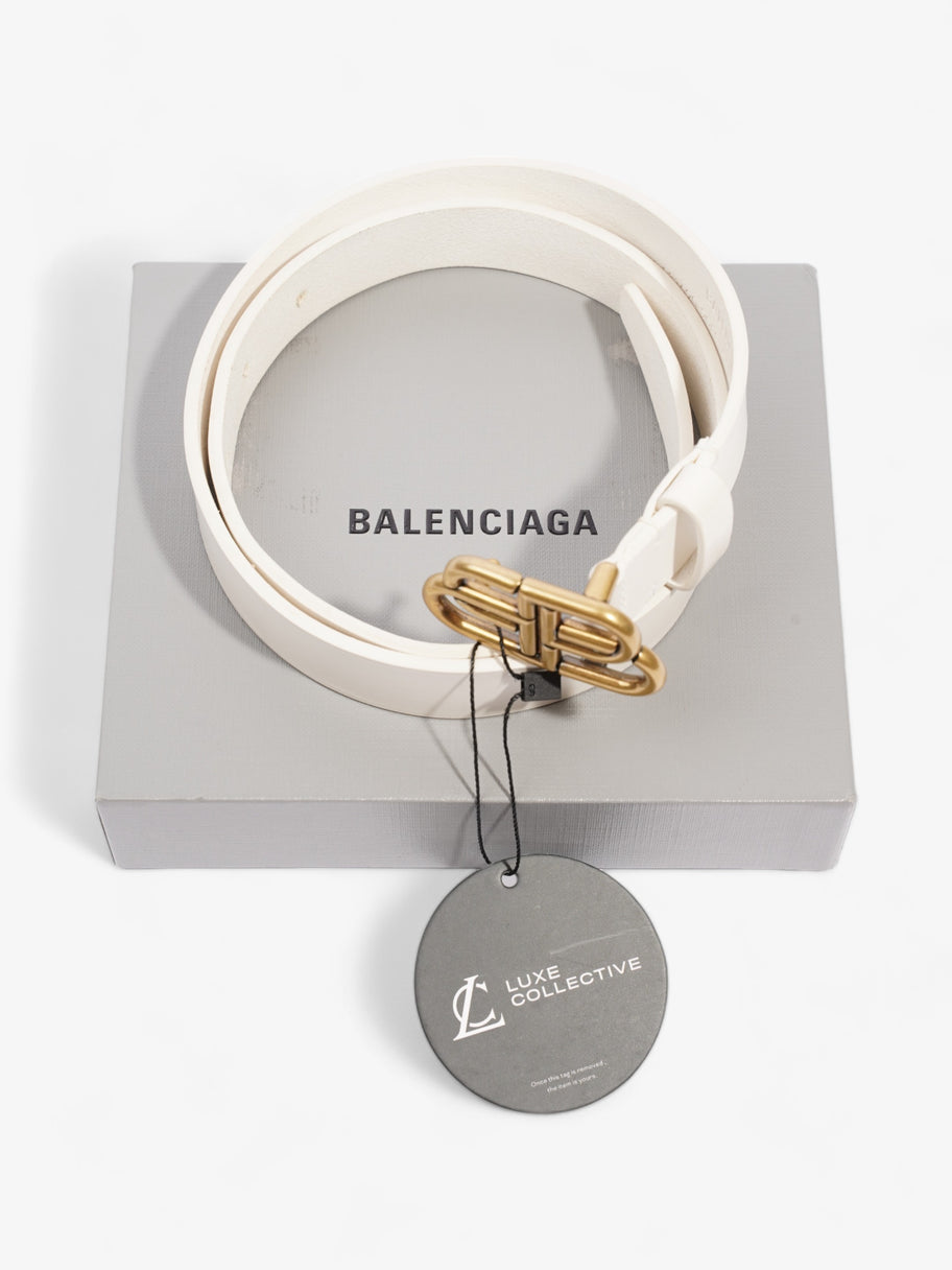 Balenciaga BB Thin Belt White Calfskin Leather 75cm / UK 8 Image 8