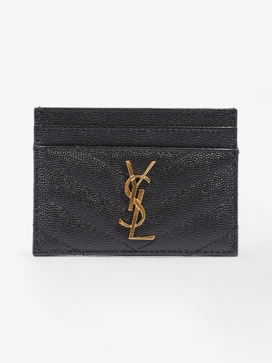 Saint Laurent Monogram Quilted Card Holder Black Matelasse Leather Image 1