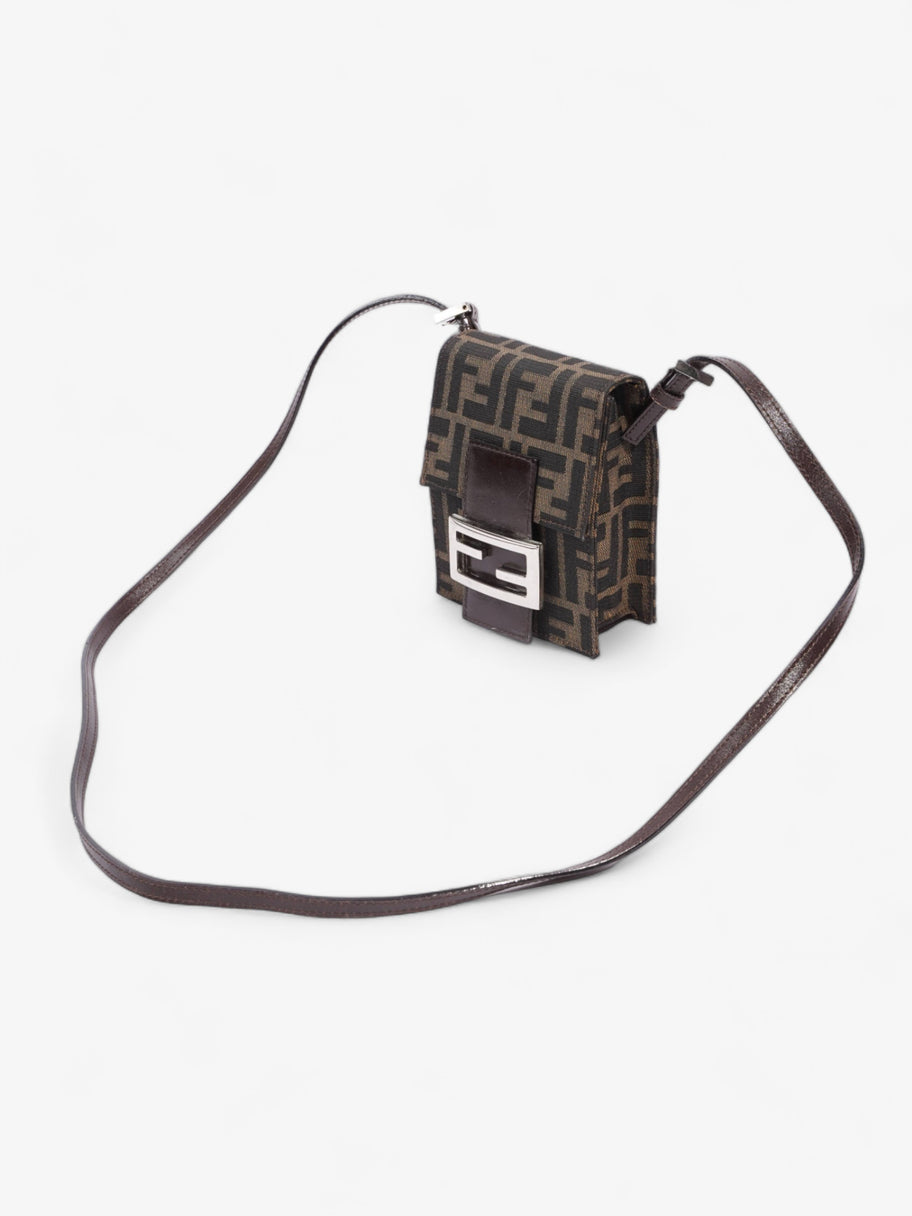 Shoulder Bag Zucca Print / Brown Canvas Mini Image 7