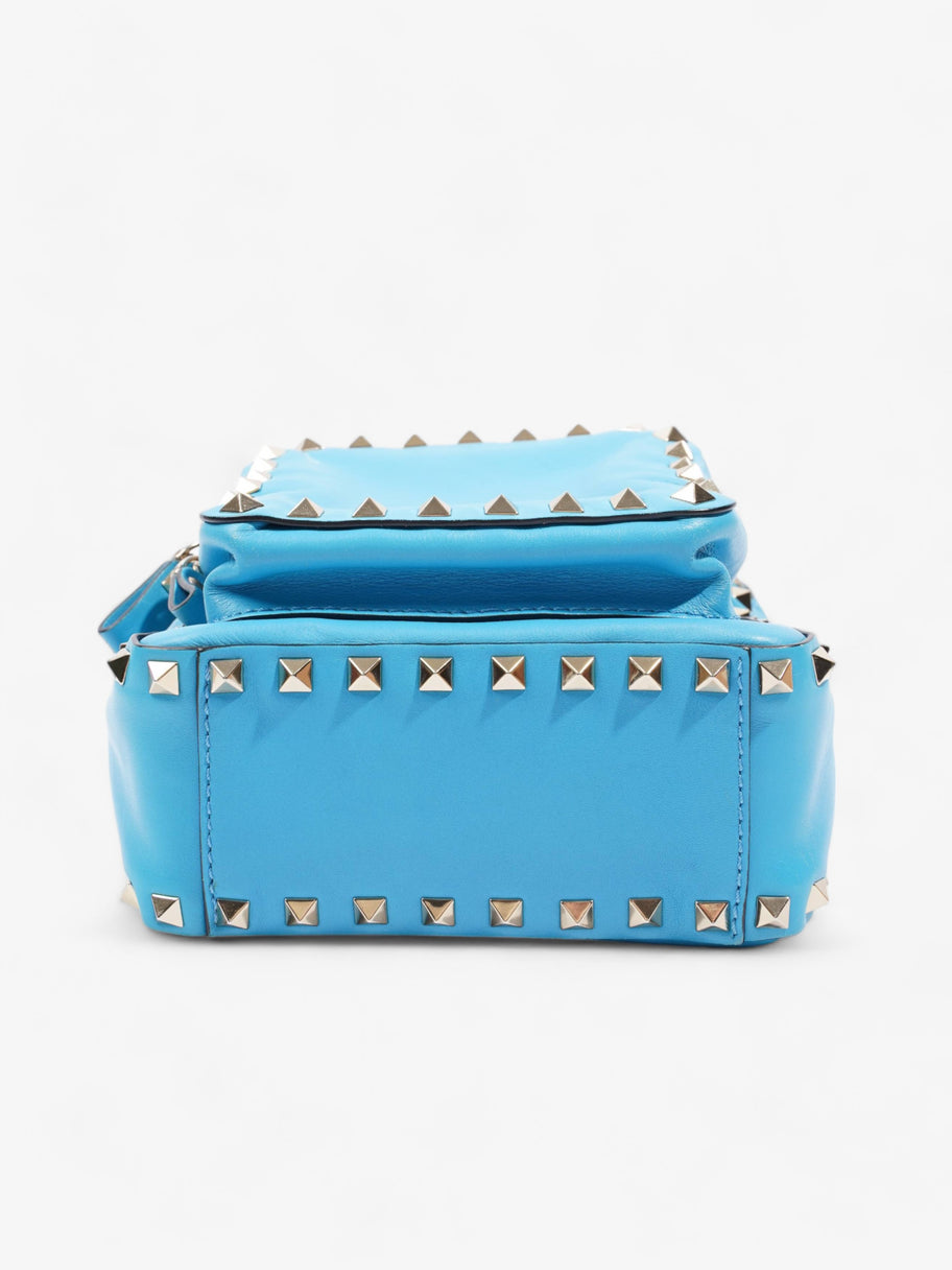 Rockstud Backpack Blue Leather Mini Image 6