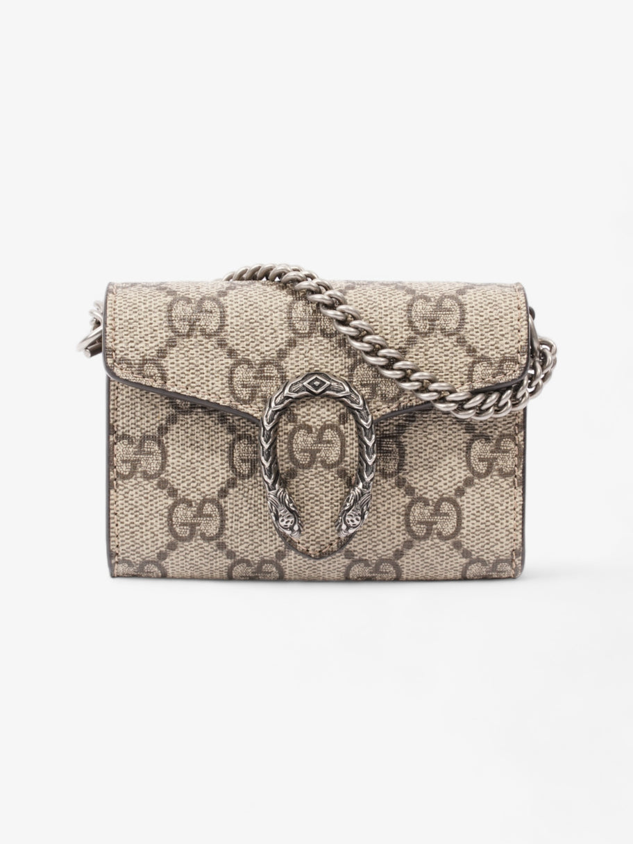 Gucci Dionysus GG Wallet With Web Strap Beige And Ebony GG Supreme / Navy / Red Coated Canvas Image 1