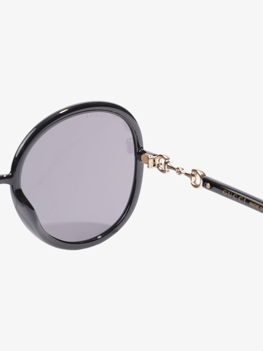 Gucci Horsebit Oversized Sunglasses Black / Gold Acetate 140mm Image 6