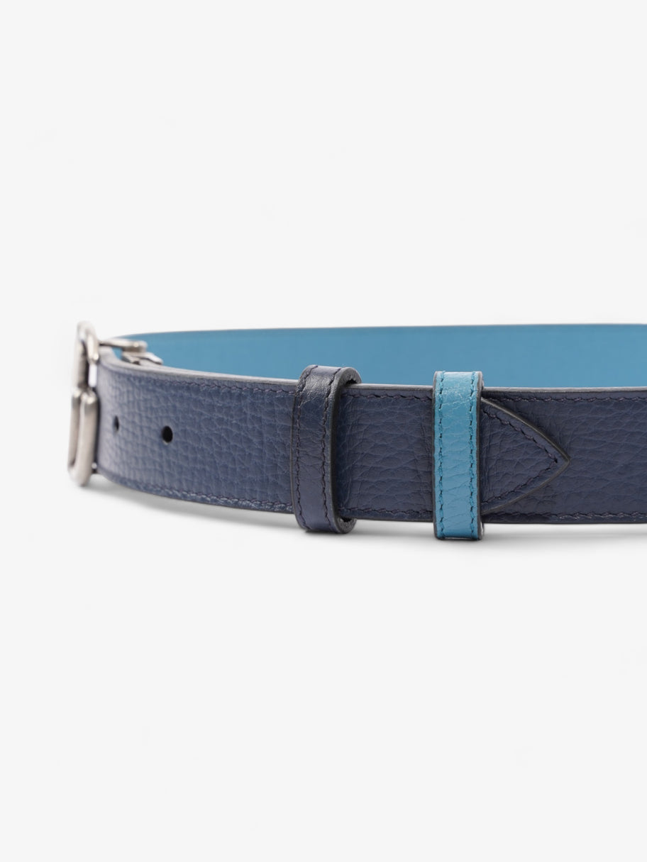 Gucci GG Marmont Thin Reversible Belt Navy / Aqua Blue Leather 80cm 32