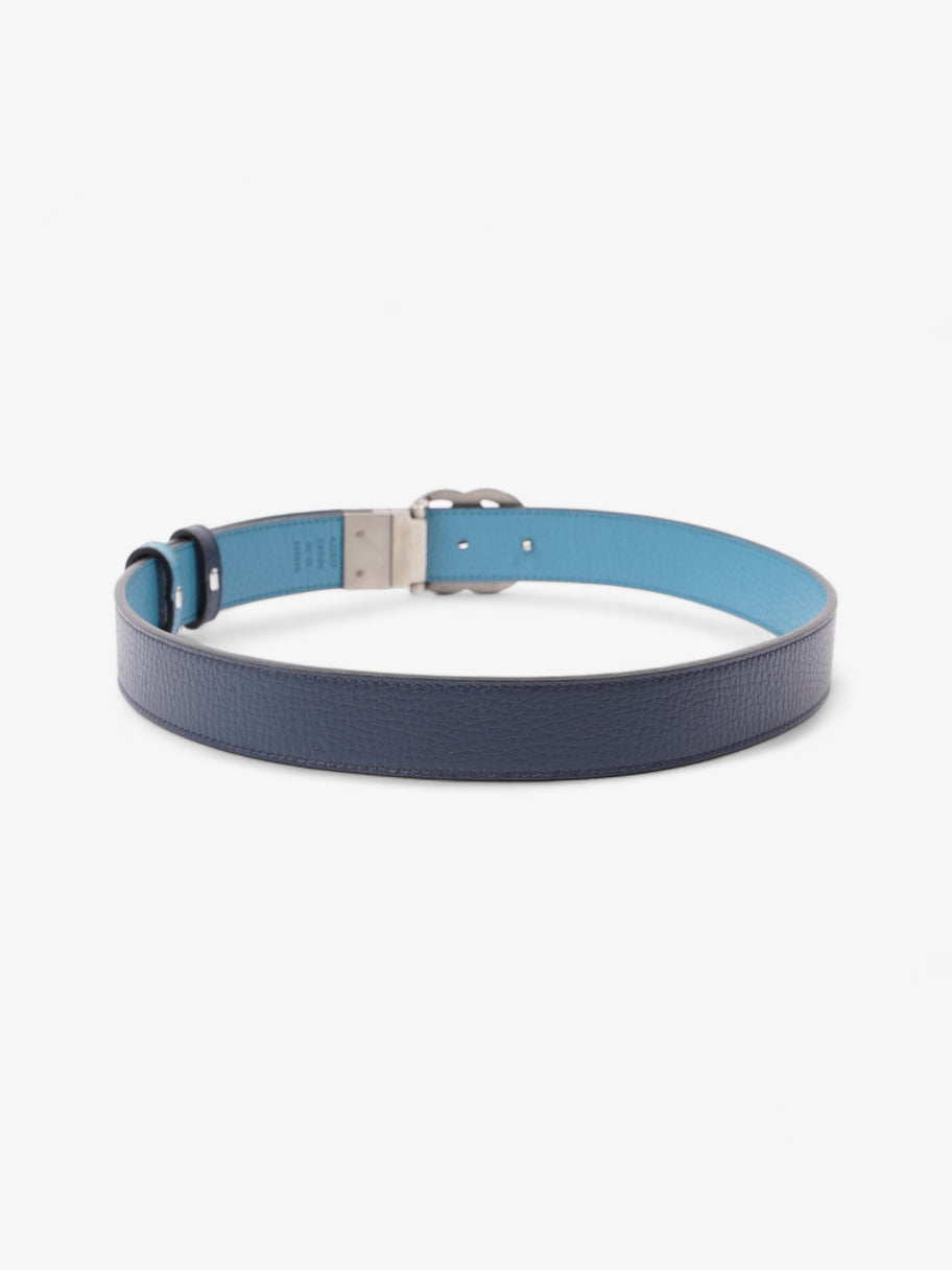 Gucci GG Marmont Thin Reversible Belt Navy / Aqua Blue Leather 80cm 32