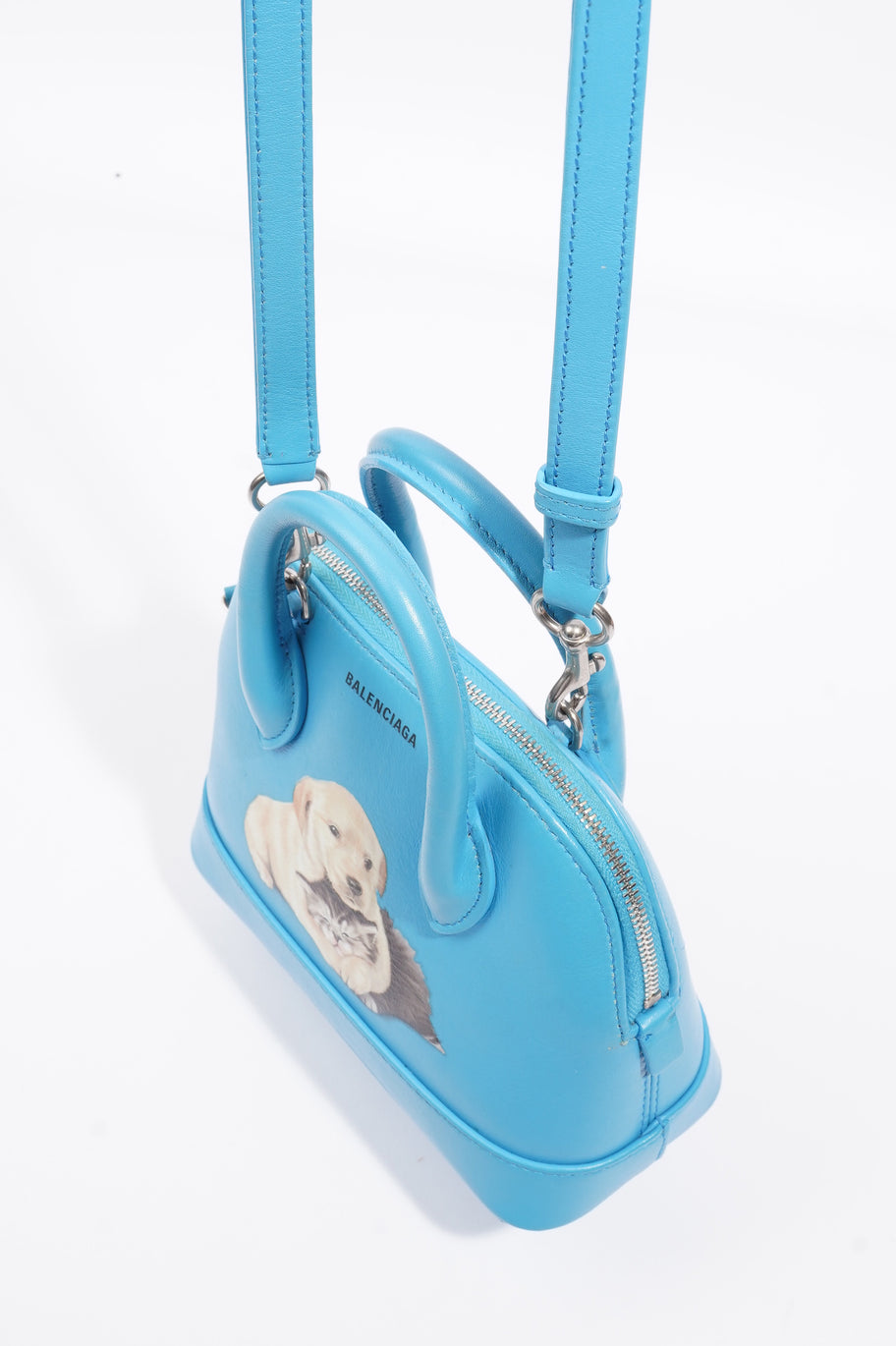 Balenciaga Ville Puppy and Kitten Blue Leather Image 14