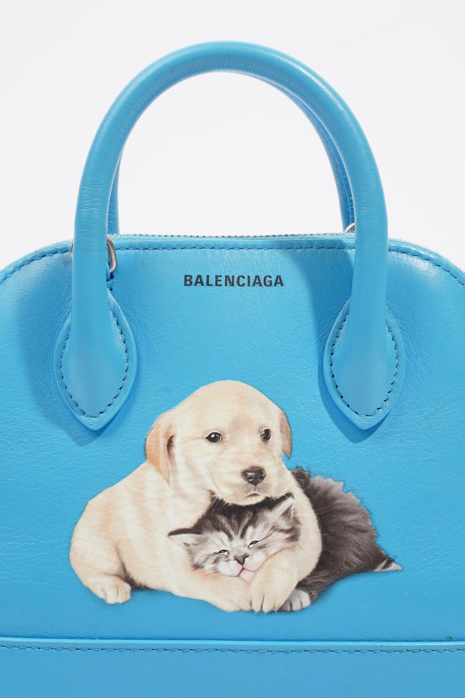 Balenciaga Ville Puppy and Kitten Blue Leather Image 2