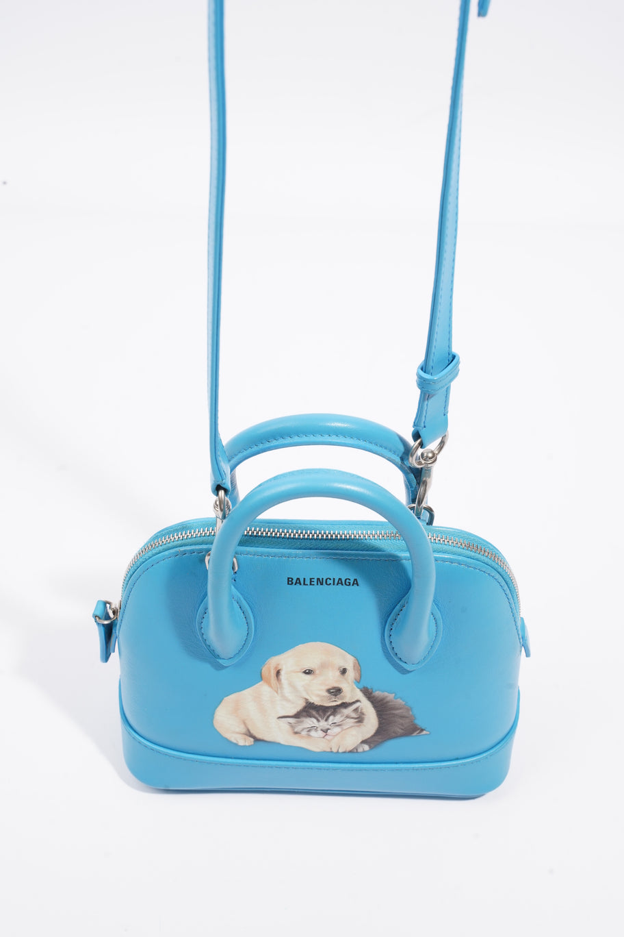 Balenciaga Ville Puppy and Kitten Blue Leather Image 7