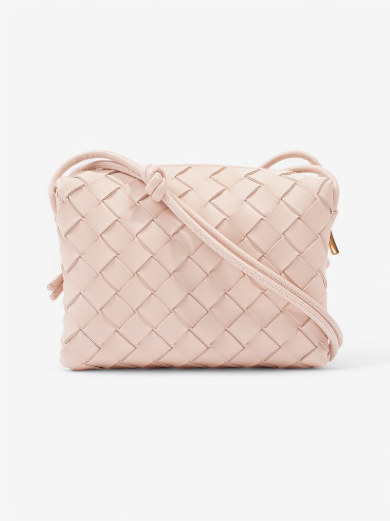  Bottega Veneta Loop Shoulder Bag Light Pink Intrecciato Leather Mini