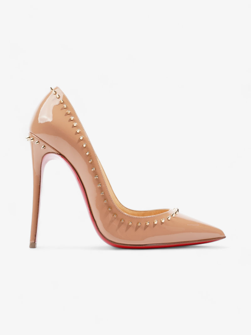  Christian Louboutin Anjalina Spike Pointed Toe Heel 120mm Nude Patent Leather EU 36.5 UK 3.5