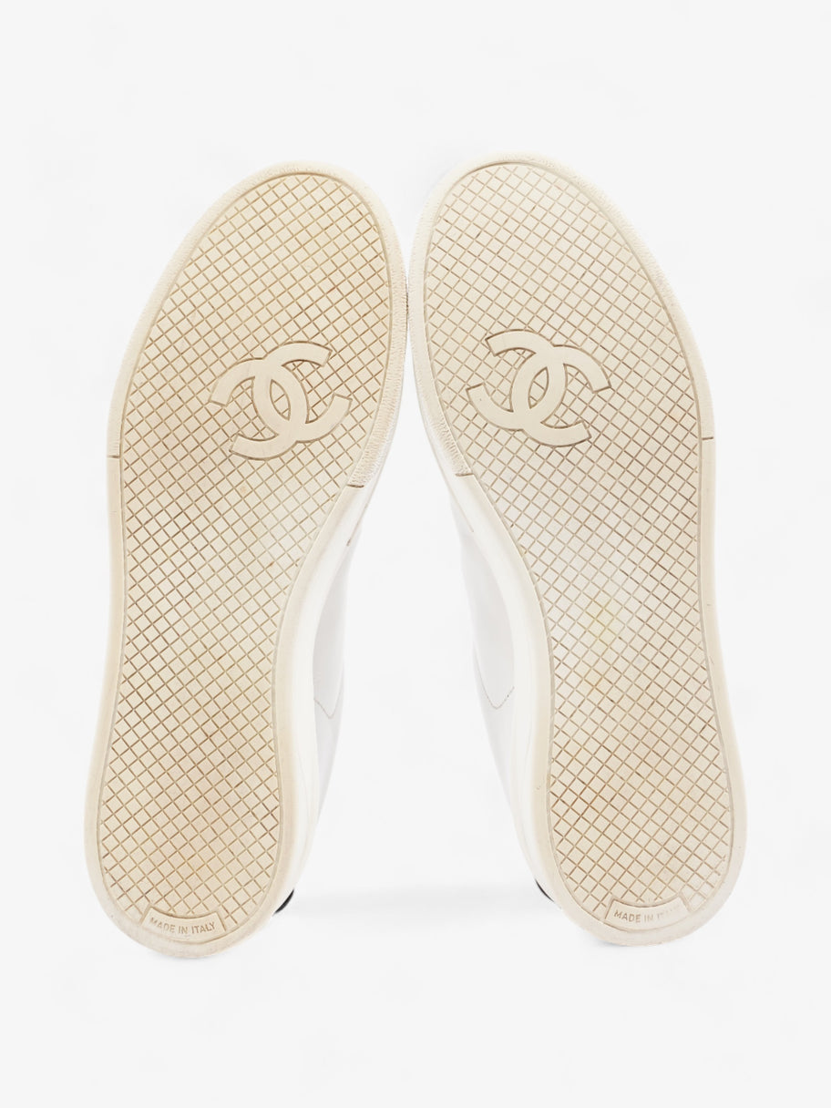 Chanel CC Logo Sneakers  White / Black Leather EU 38 UK 5 Image 7