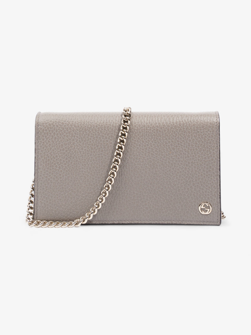  Gucci Betty Chain Wallet Grey Leather