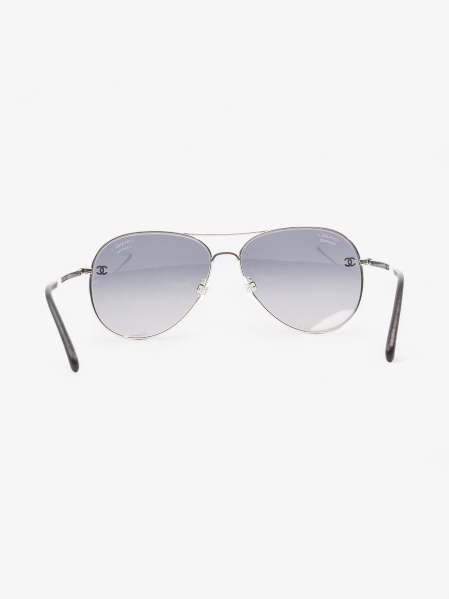 Chanel CC Aviator Black / Silver Acetate 135mm Image 3