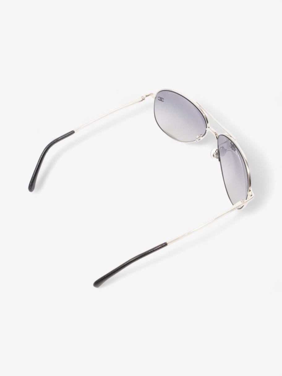 Chanel CC Aviator Black / Silver Acetate 135mm Image 7