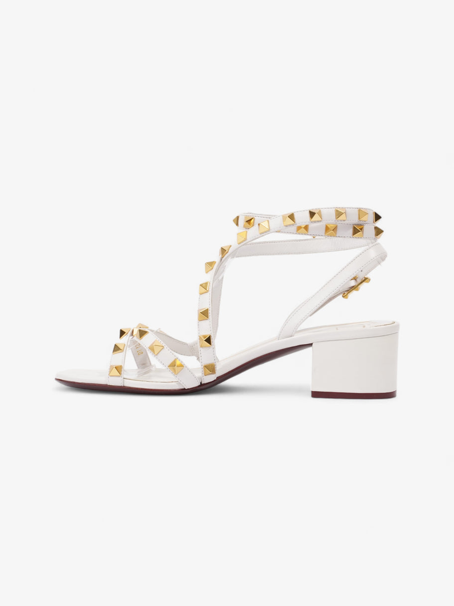 Valentino Rockstud Sandals 40 White / Gold Leather EU 36.5 UK 3.5 Image 3