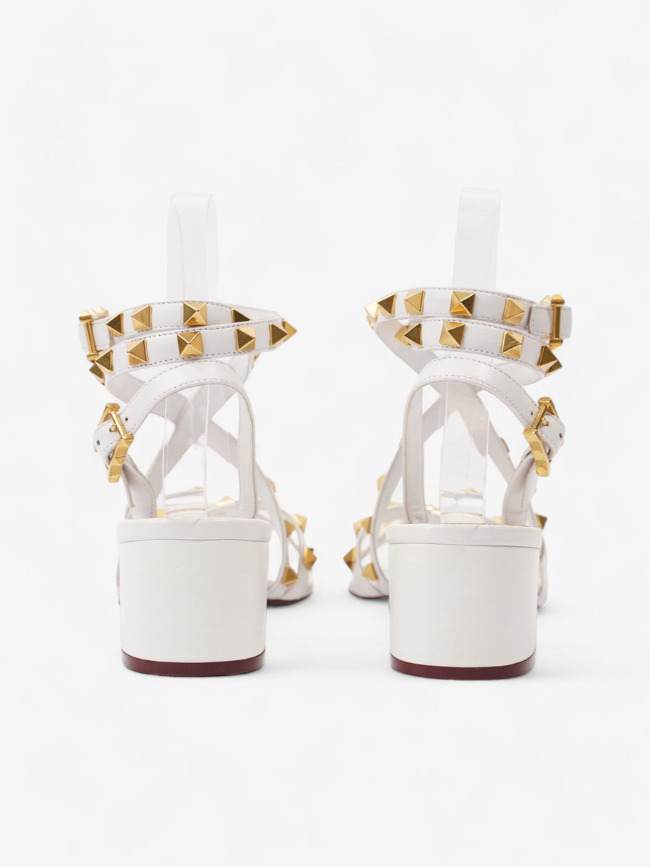 Valentino Rockstud Sandals 40 White / Gold Leather EU 36.5 UK 3.5 Image 6