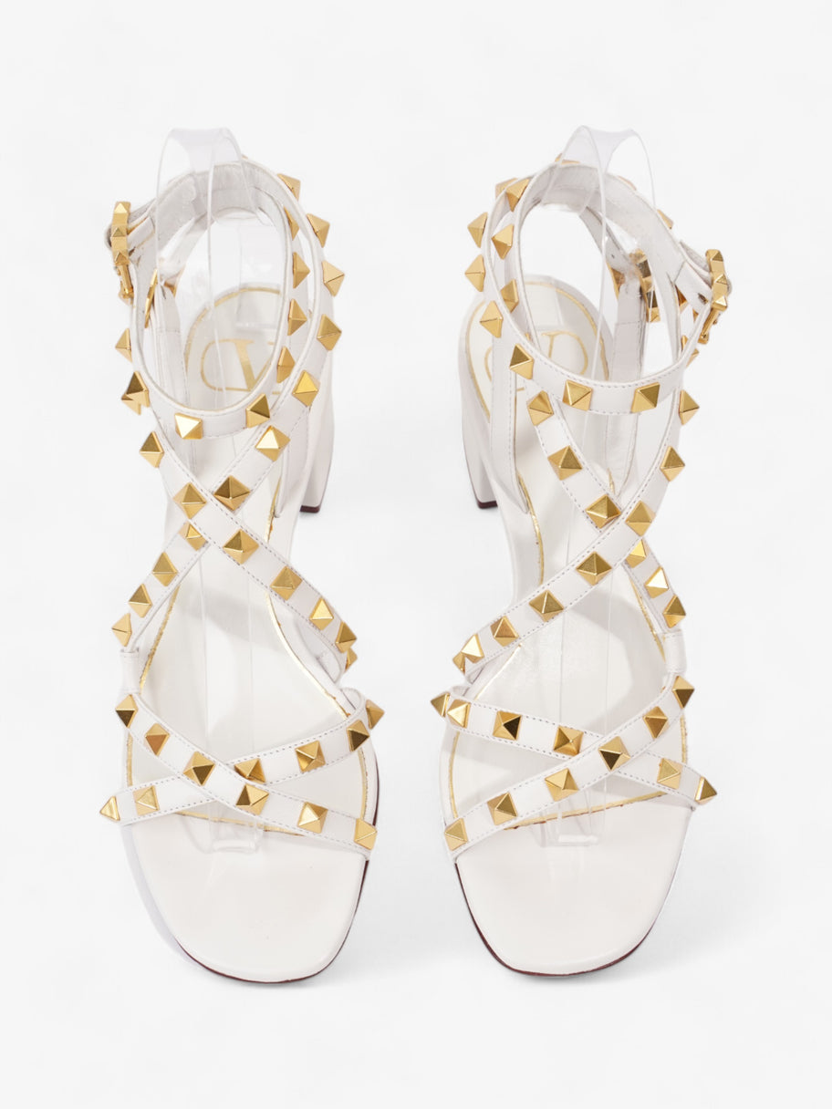 Valentino Rockstud Sandals 40 White / Gold Leather EU 36.5 UK 3.5 Image 7