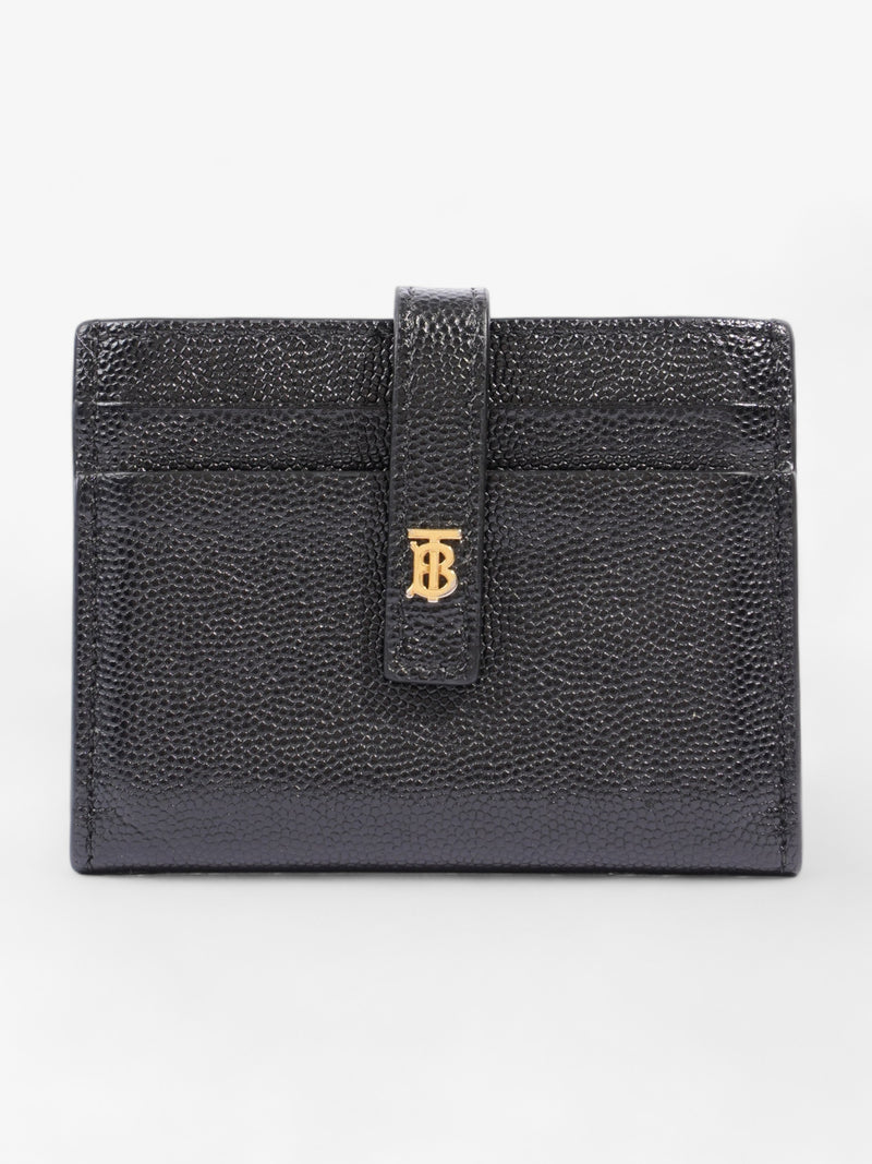  Burberry TB Hardware Two Fold Card Case Black Leather