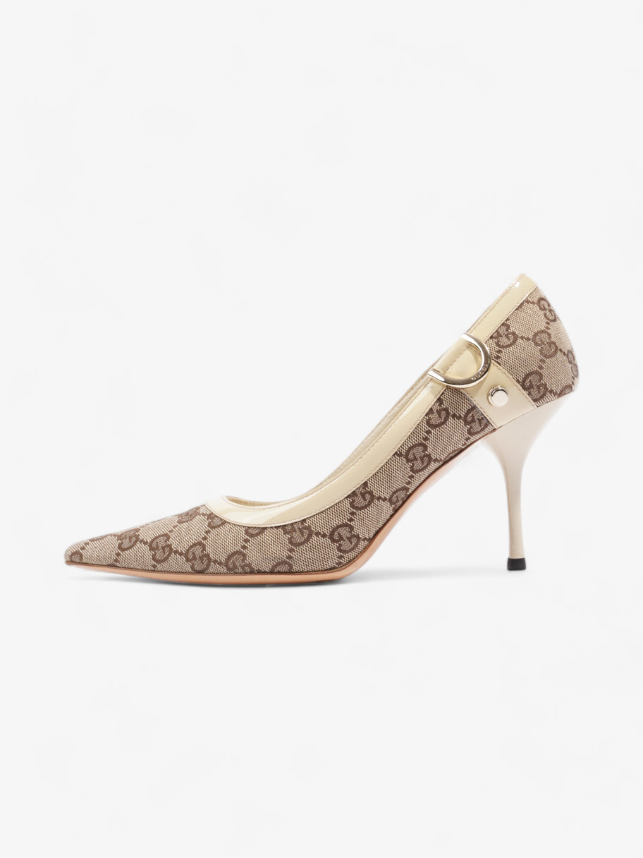 Gucci D-Ring Heels 80mm Beige Canvas EU 38 UK 5 Image 5