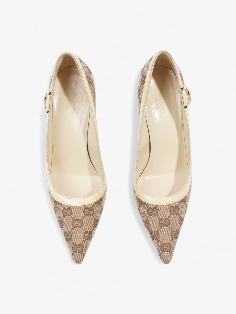 Gucci D-Ring Heels 80mm Beige Canvas EU 38 UK 5 Image 8