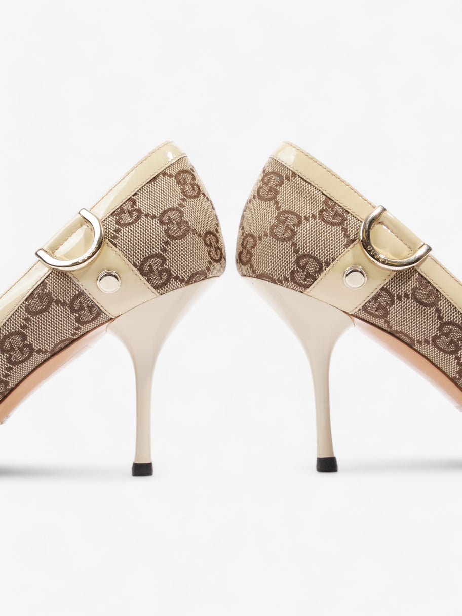 Gucci D-Ring Heels 80mm Beige Canvas EU 38 UK 5 Image 9