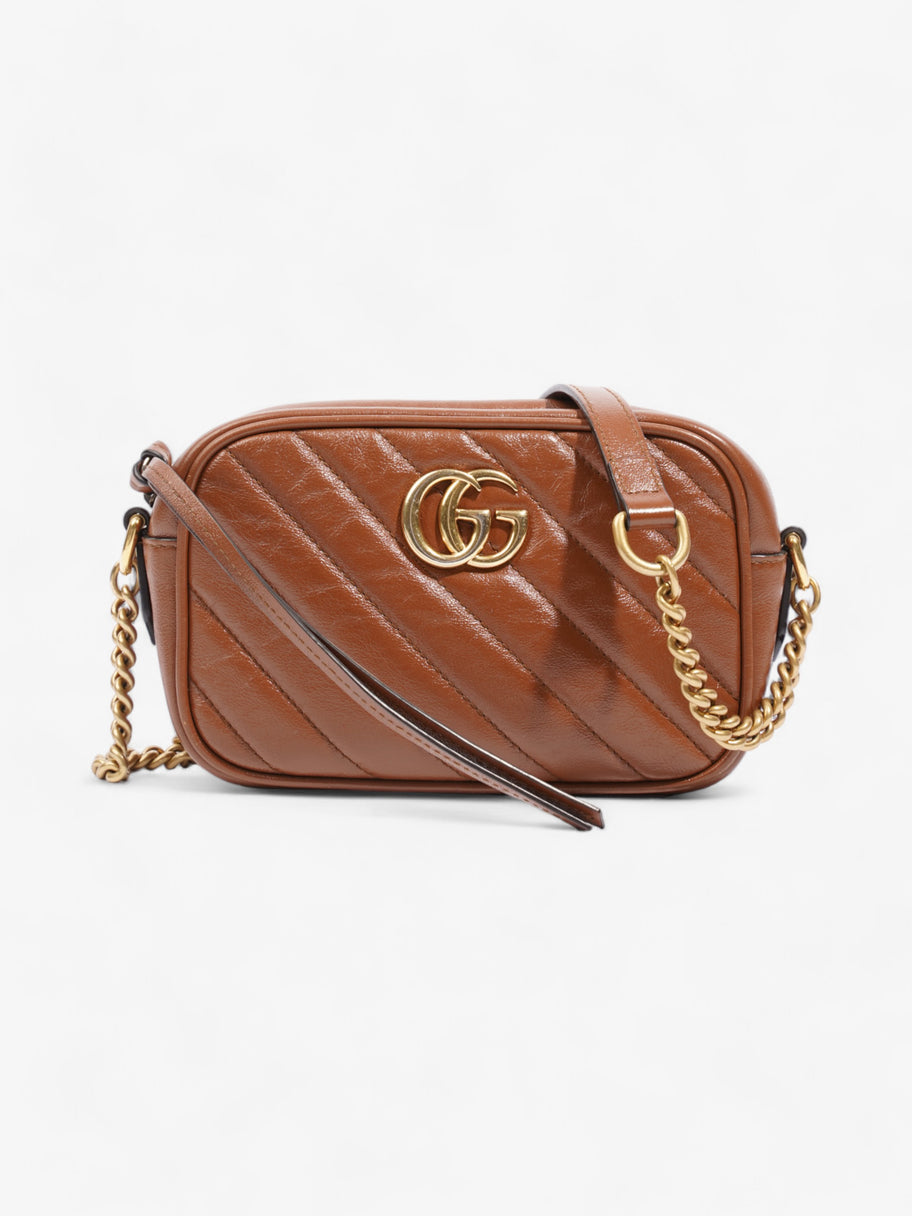 Gucci GG Marmont Brown Matelasse Leather Mini Image 1