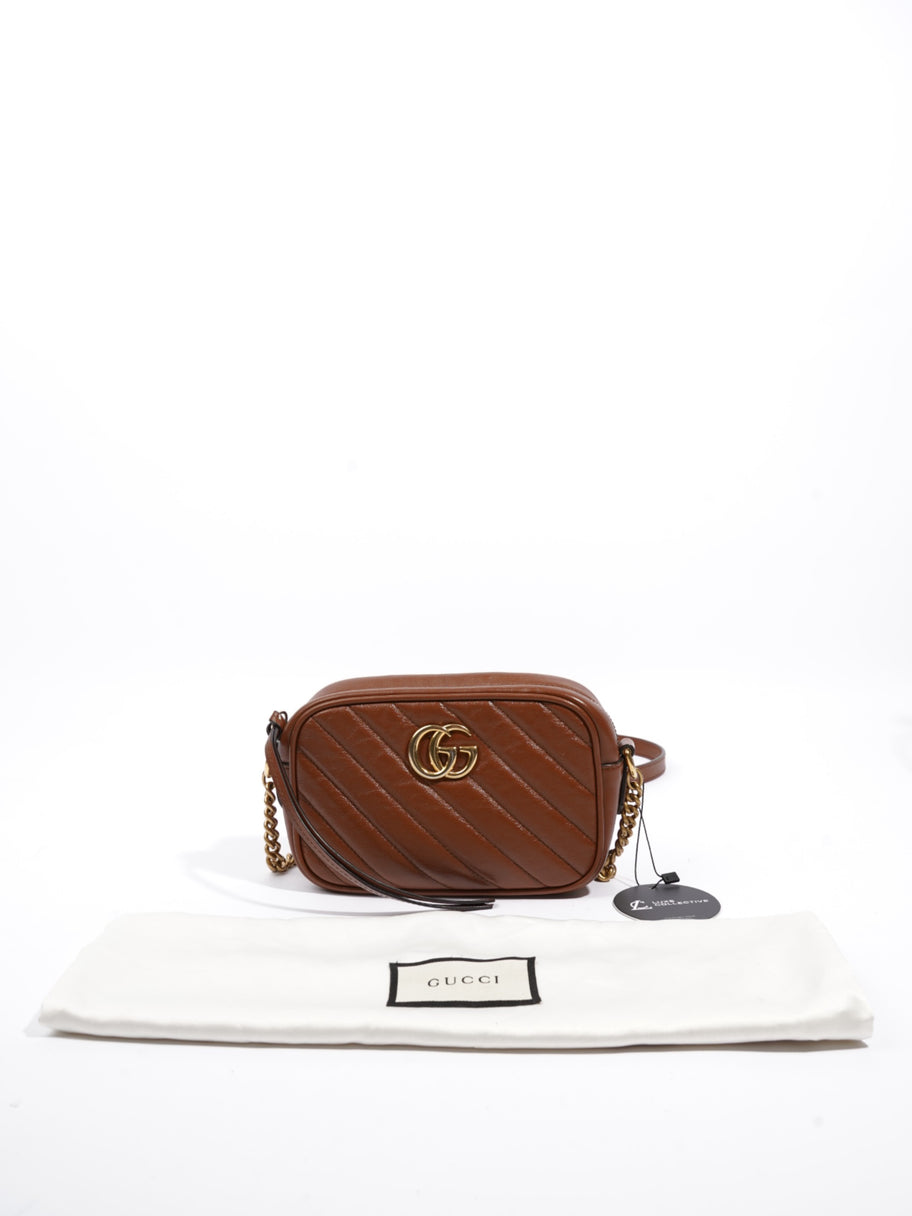 Gucci GG Marmont Brown Matelasse Leather Mini Image 10