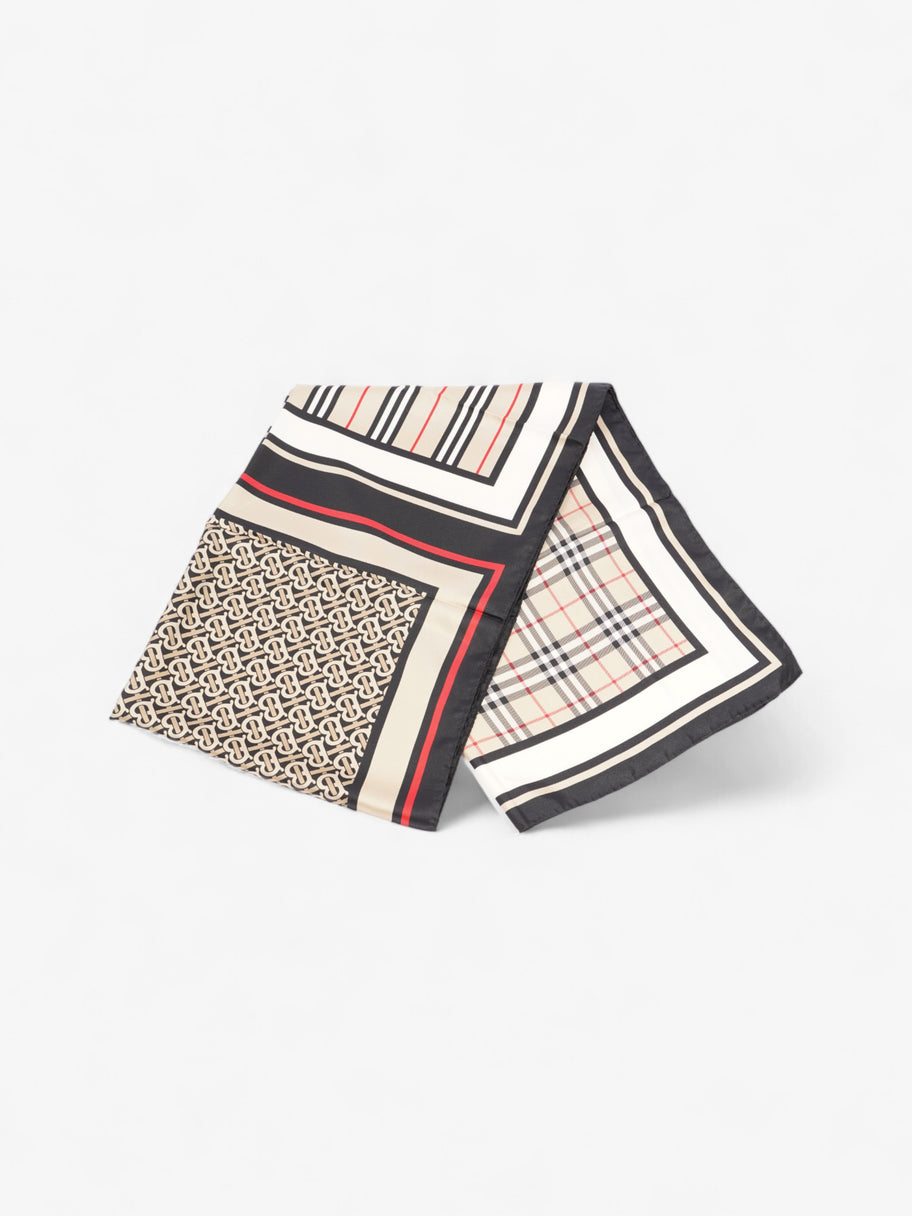 Burberry Multi Colour Scarf Archive Beige Silk Image 1