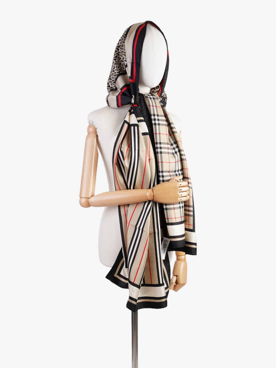 Burberry Multi Colour Scarf Archive Beige Silk Image 3