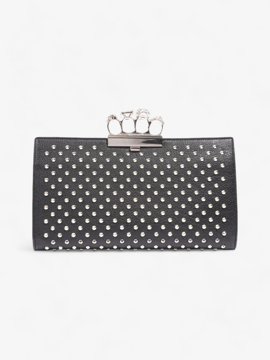 Alexander McQueen Knuckleduster Spike Clutch Black Leather Image 1