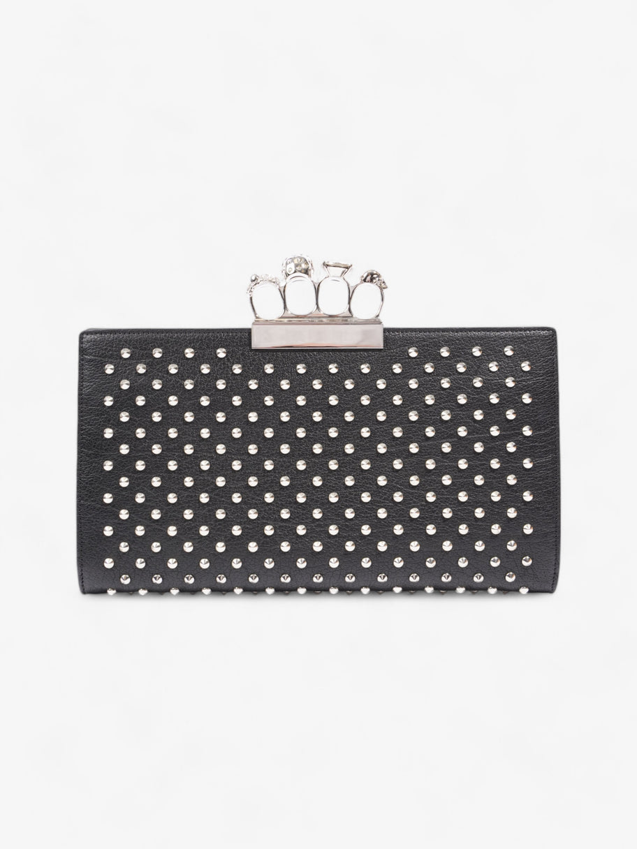 Alexander McQueen Knuckleduster Spike Clutch Black Leather Image 4