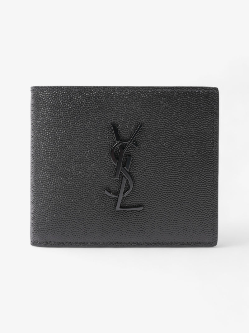  Saint Laurent Cassandre Logo Wallet Black Leather