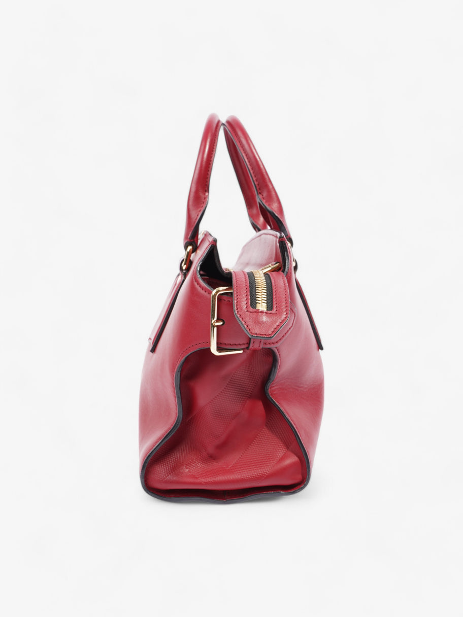 Burberry Clifton Red Calfskin Leather Medium Image 3