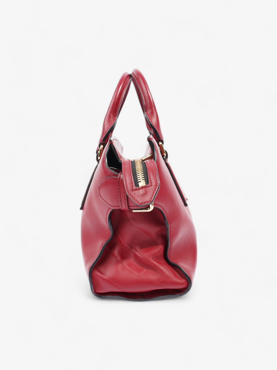 Burberry Clifton Red Calfskin Leather Medium Image 5