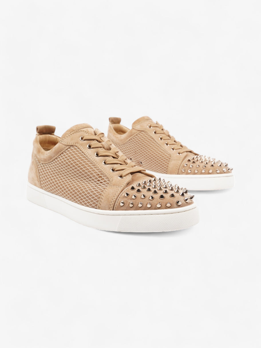 Christian Louboutin Louis Junior Spikes Flat Beige Suede EU 44 UK 10 Image 2